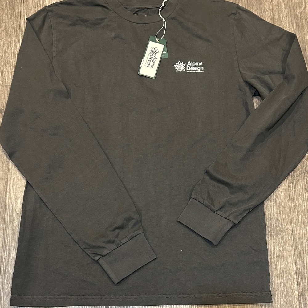 Alpine Design Mens AD Hike LS Graphic Tee Midnight Black Long Sleeve Shirt S